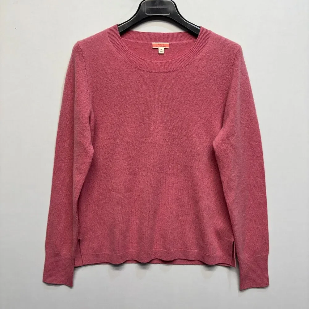 J. Crew Women 100% Cashmere Sweater Size Medium Pink C117 -25